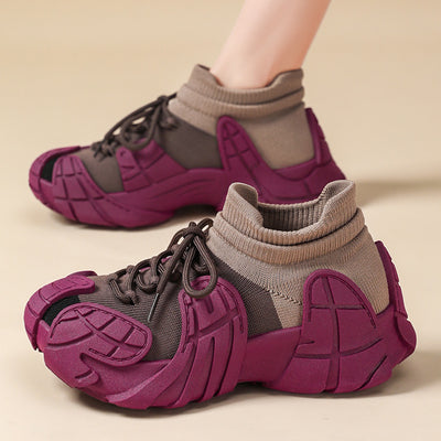 Fashion Retro Sneaker Flyknit Casual Shoes Platform