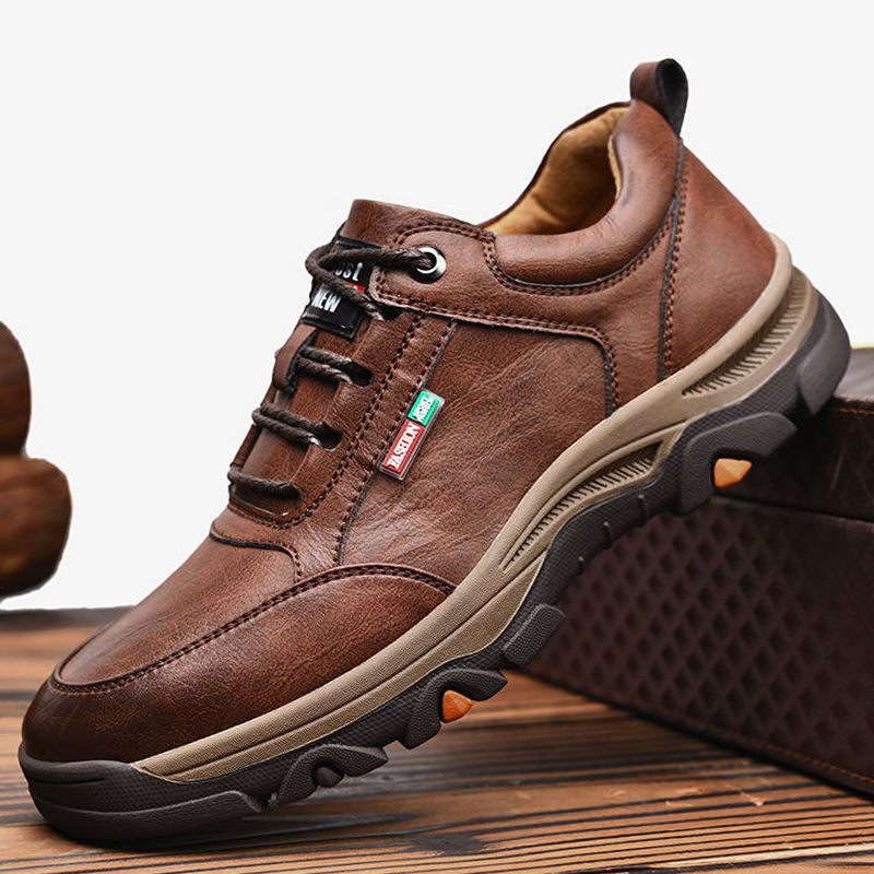 Men's British Style Round Toe Leather Shoes