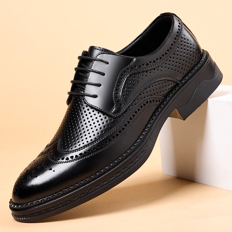 Hollow Leather Shoes Men's Business  Wear Casual