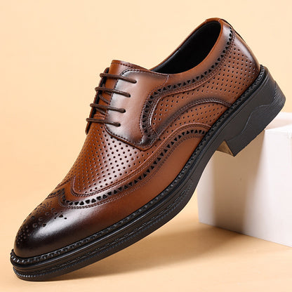 Hollow Leather Shoes Men's Business  Wear Casual