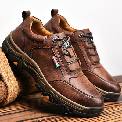 Men's British Style Round Toe Leather Shoes