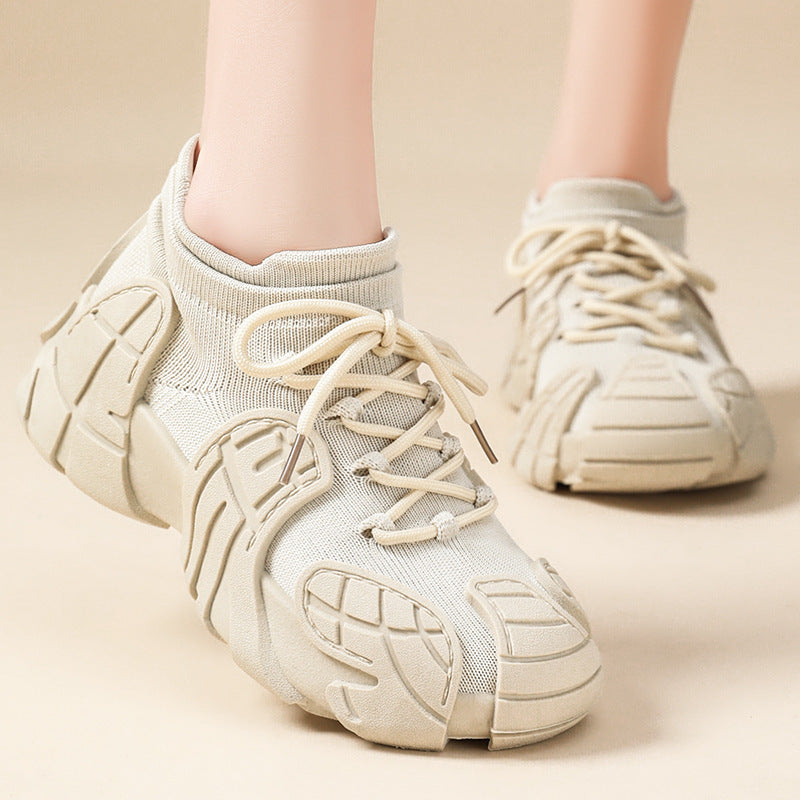 Fashion Retro Sneaker Flyknit Casual Shoes Platform