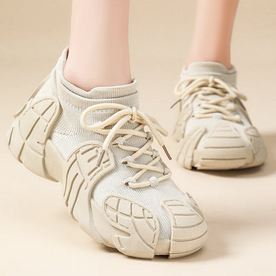 Fashion Retro Sneaker Flyknit Casual Shoes Platform