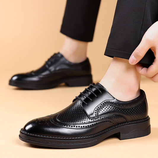 Hollow Leather Shoes Men's Business  Wear Casual